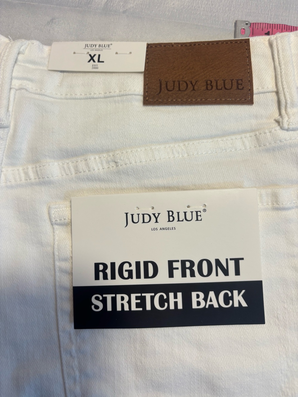 Judy Blue XL White Distressed Denim Cutoff Boho Cotton Shorts New - Picture 7 of 14